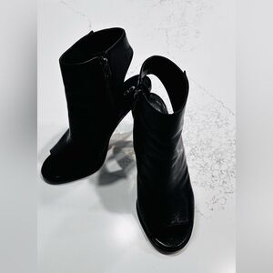 Coach Black Peep-Toe Heeled Boots